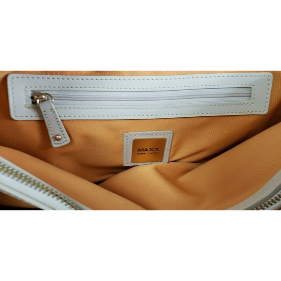 Maxx New York Black + White PVC and Leather Handbag with Gold Studs - Picture 8 of 12